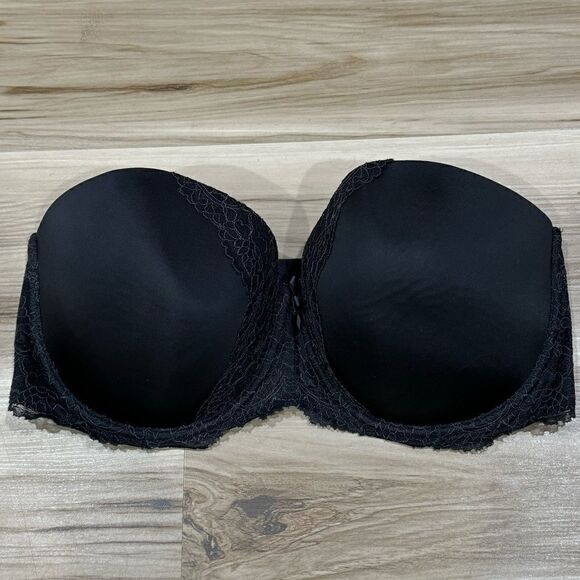 Victoria’s Secret Black Lace Strapless Bra Women’s 36DDD - Picture 1 of 4